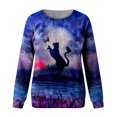 thumbnail image 3 of Patlollav Sweatshirts for Women,Flash Picks Women's Round Neck Print Long-Sleeve Sweatshirt Casual Blouse Pullover Tops, 3 of 6