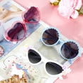 thumbnail image 4 of 3 Pack Kids Sunglasses Stylish Cute Heart Shaped Round Cat Eye Sunglasses for Toddler Girls Age 3-10 Outdoor Beach Eyewear, 4 of 7
