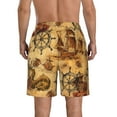 thumbnail image 3 of Bixox Men's Vintag Ancient Sailboats printing Casual Classic Fit Short Summer Beach Shorts, 3 of 6