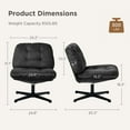 thumbnail image 3 of Nouhaus Balloon Criss Cross Chair, Cross Legged Swivel Vanity Chair with Wide Comfy Padded Seat, Armless No Wheels Fabric Modern Home Lounge Chairs for Living Room,Bedroom, 3 of 7