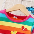 thumbnail image 4 of Popshion Toddler Girls Rainbow Shift Dress Long Sleeve Female Dress 18M-8Y, 4 of 5
