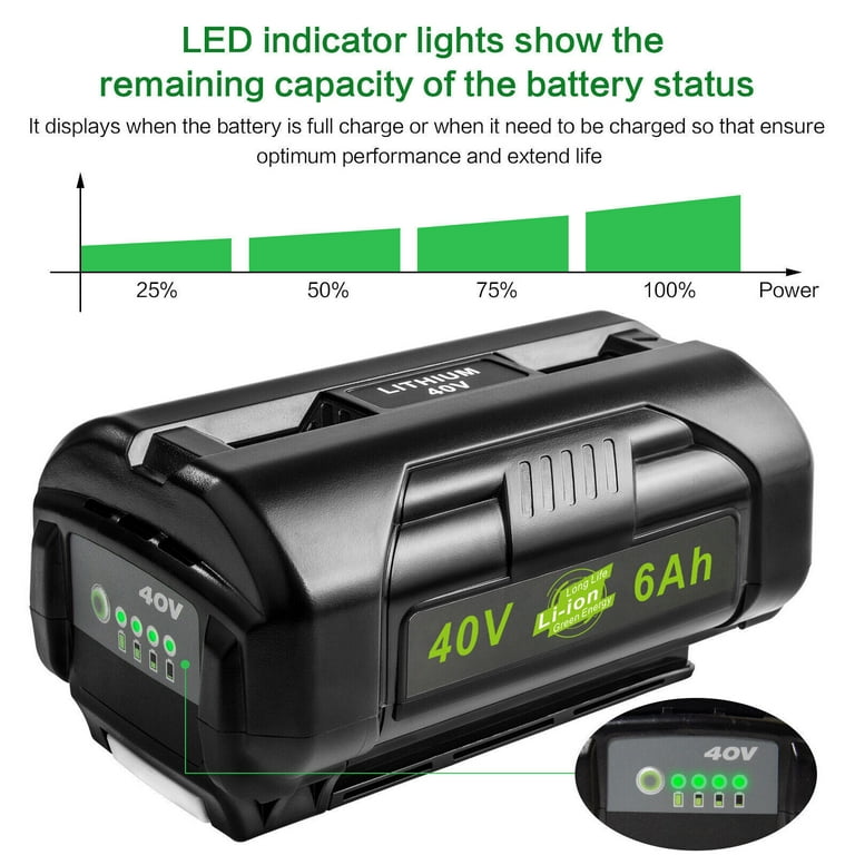 Ryobi 2Pack 40V 6.0Ah Rechargeable Lithium Battery with Charger for Power Tools Walmart