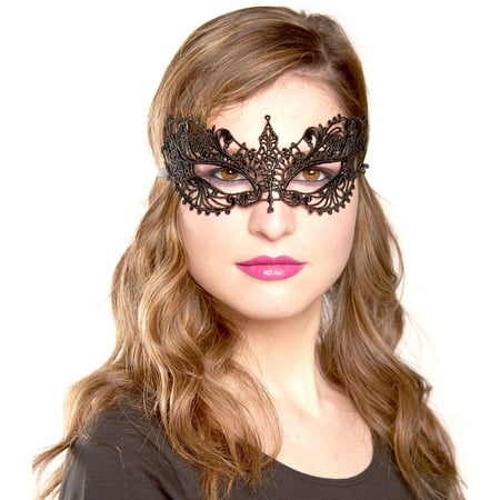 Masquerade Ball Masks, Lace Sexy Venetian Masquerade Mask For Women - Black