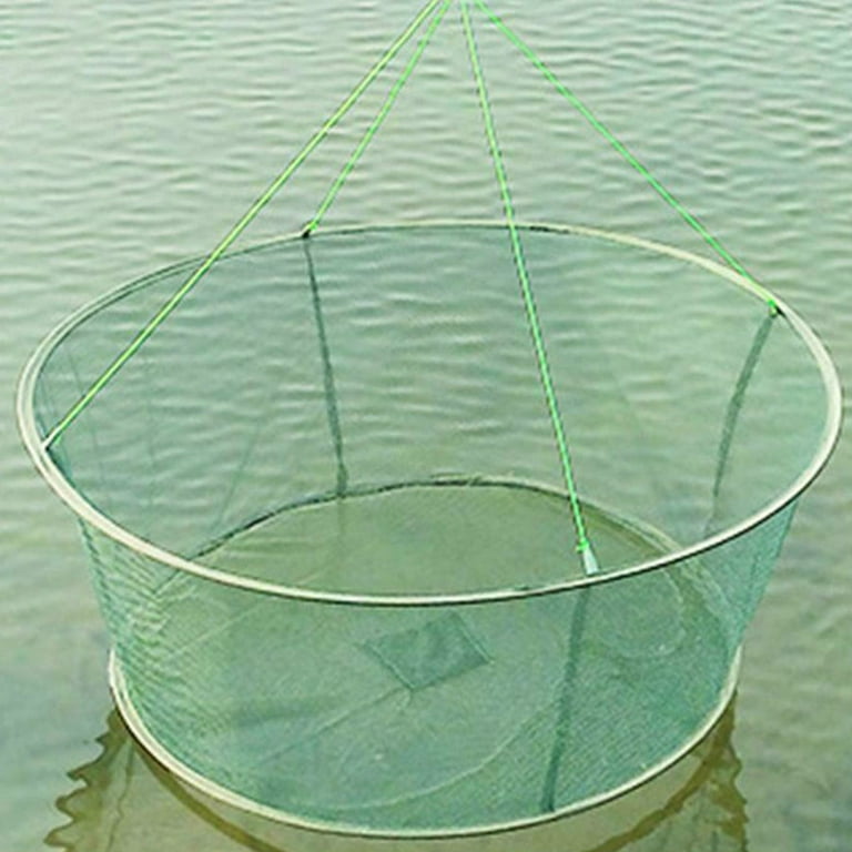 Portable Foldable Fishing Net Hand Net with Fishing Rope Handle