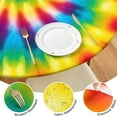 thumbnail image 4 of Rainbow Tie Dye Spiral Pattern Round Fitted Tablecloth with Elastic Edge,Dining Table Cover Waterproof,Outdoor Round Tablecloth for Camping,Dining,Indoor and Outdoor, 4 of 7