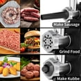 thumbnail image 5 of Electric Meat Grinder & Sausage Stuffer - Heavy Duty Mincer with 3 Plates, Kubbe Kit & Stainless Steel Blades for Home Kitchen, 5 of 6