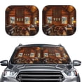 thumbnail image 2 of Lukts Log Cabin Inside Print 2 Piece Car Sun Shade Windshield,Foldable Car Shade Front Windshield with Keeps Your Vehicle Cool-Large, 2 of 6