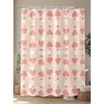 thumbnail image 4 of Shower Curtains for Bathroom-72"x72", Mother's Day Pink Stripe Line Love Heart Waterproof Bath Curtain Grommet Shower Curtain Set with Hooks, Geometric Art Natural Texture Washable Bath Accessories, 4 of 6