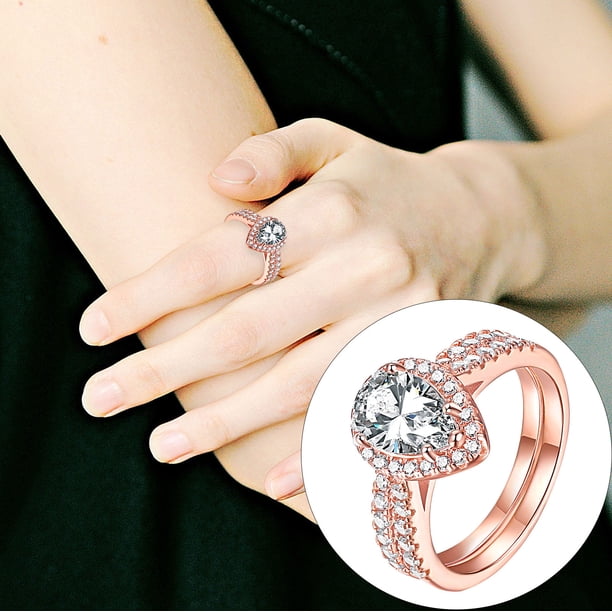 Anillos para mujer, regalos para mujer El nuevo anillo de moda con forma de corazón de diamante puede mostrar tu temperamento único.