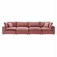 thumbnail image 3 of Modway Commix Down Filled Overstuffed Performance Velvet 4-Seater Sofa in Dusty Rose, 3 of 10