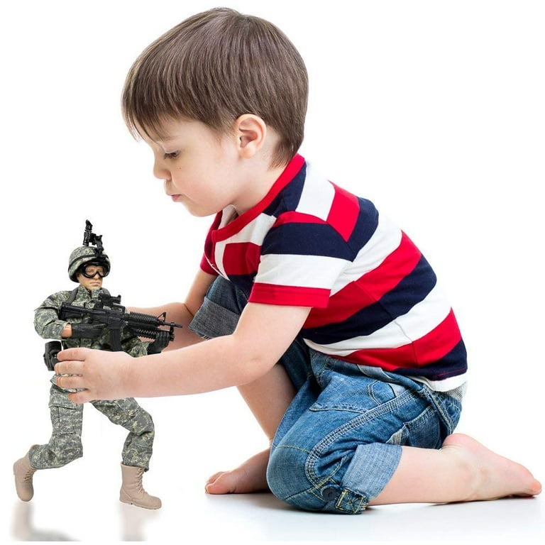 Boys Playing With Action Figures