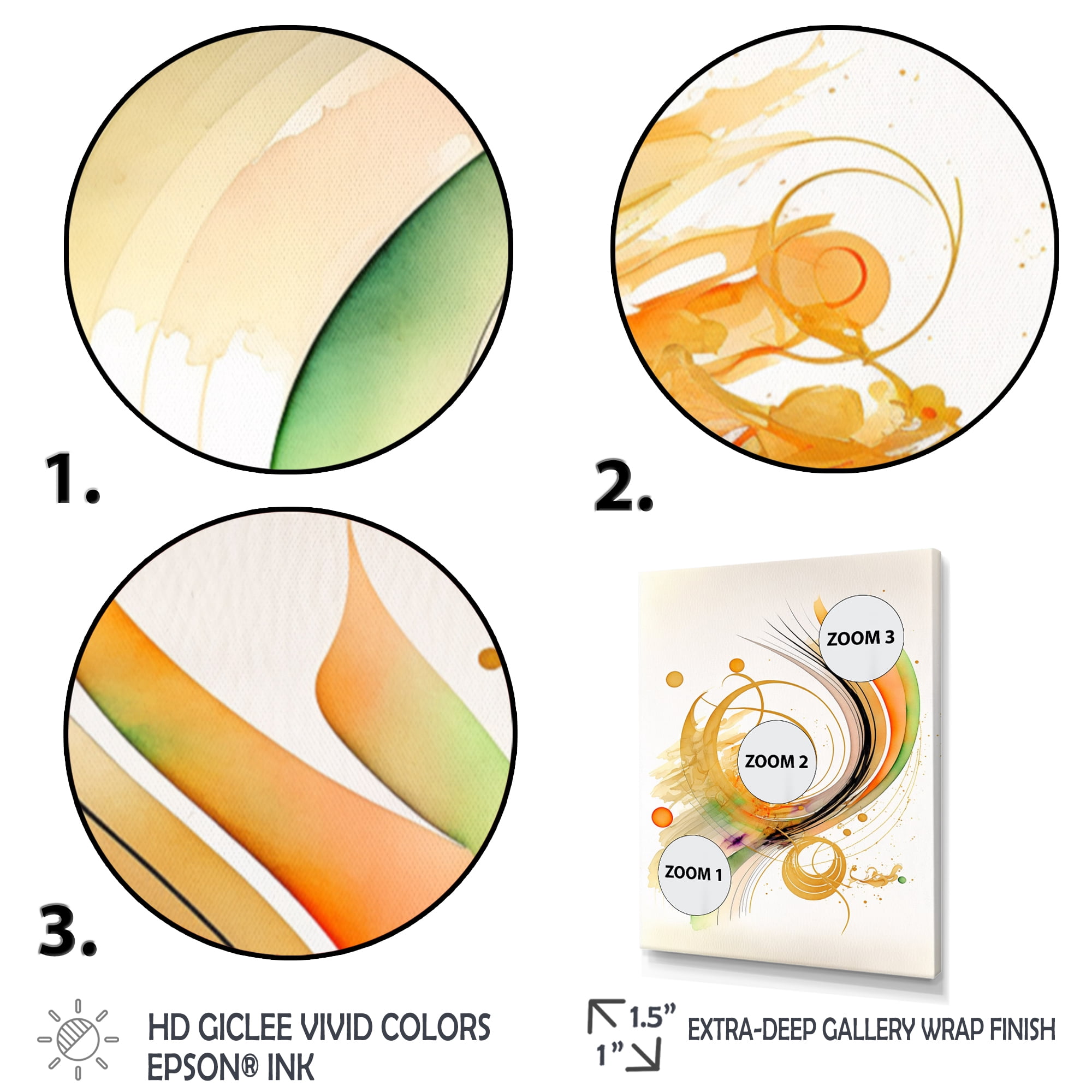 Designart Golden Spiral Movement II Canvas Wall Art