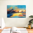 thumbnail image 3 of Elephant Stock Sunset Abstract Landscape Wall Art - Horizontal Canvas Wall Art - Living Room Wall Decor - Abstract Canvas - Gold And Turquoise Decor - 12" x 8", 3 of 8