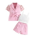 thumbnail image 2 of AUNVITO Girls' Solid Blazer 3-Piece Set | Tank & Pants | School Uniform Outfit, 2 of 9