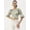 Blue / Cream, variant on Women's Printed Cotton Poplin Sweetheart Neck Smocked Back Crop Blouse 3/4th Puffed Sleeves Casual Summer Wear Waist Length Regular Short Top