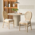 thumbnail image 2 of Gymax Dining Chairs Set of 2 French Style Kitchen Chair w/ Hand-Woven Rattan Backrest, 2 of 9