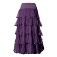thumbnail image 4 of QHFBli Women's Cotton 5 Tiered A Line Pleated Maxi Skirt Long Boho Gypsy Dance Skirts, 4 of 4