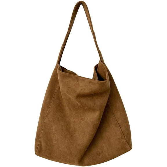 Zhengup Casual Shoulder Bags for Women Slouchy Handbag Suede Tote Bag Purse Large Capacity Working Top Handle Bag