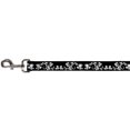 thumbnail image 3 of Buckle-Down Pet Leash, Dog Leash, Butterfly Garden Black White, 4 Feet Long 1.0 Inch Wide, 3 of 3