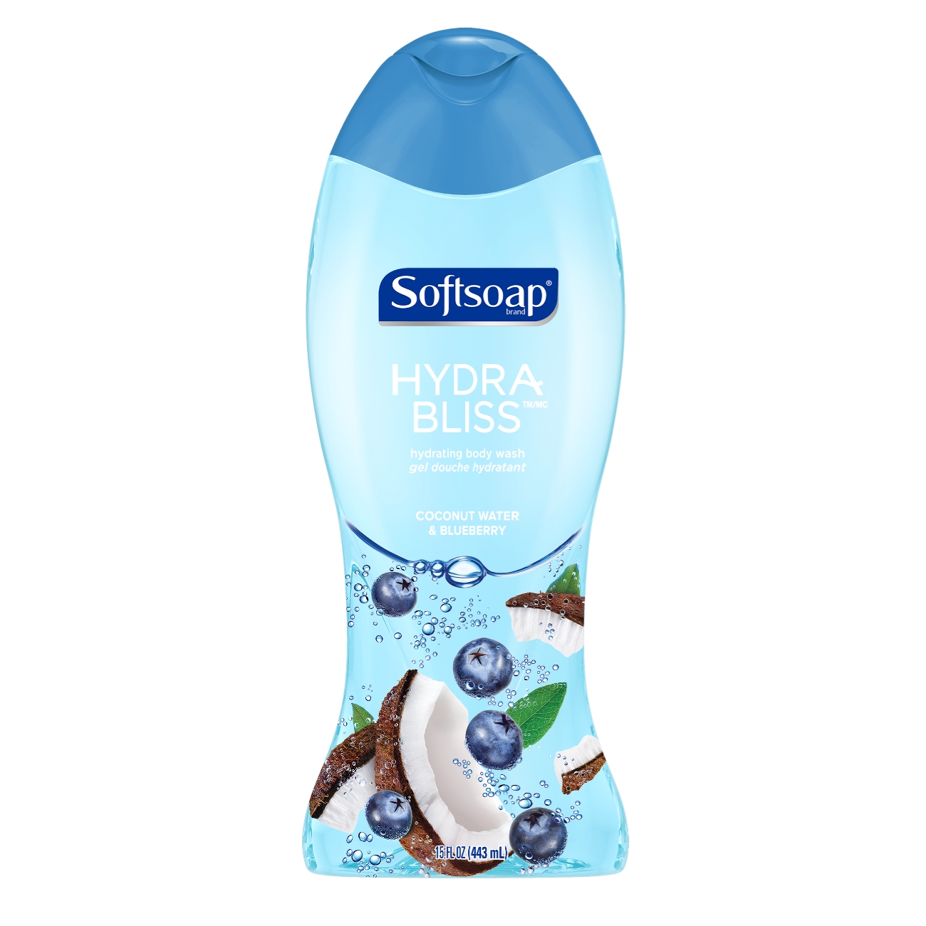 Softsoap Hydra Bliss Gel Body Wash, Coconut Water and Blueberry 15