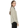 thumbnail image 4 of INSPIRE CHIC Women's Tie Ruffled Neck Blouse Long Sleeves Tops, 4 of 6