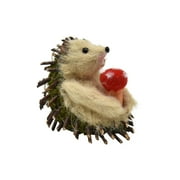 Holiday Time Nature Brown Sisal Hedgehog Hanging Figurine Christmas Ornament, 5.9 Inch