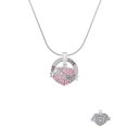 thumbnail image 2 of Delight Jewelry Silvertone Lil Sister Banner on Pink Crystal Heart Live Ring Charm Necklace, 18", 2 of 4