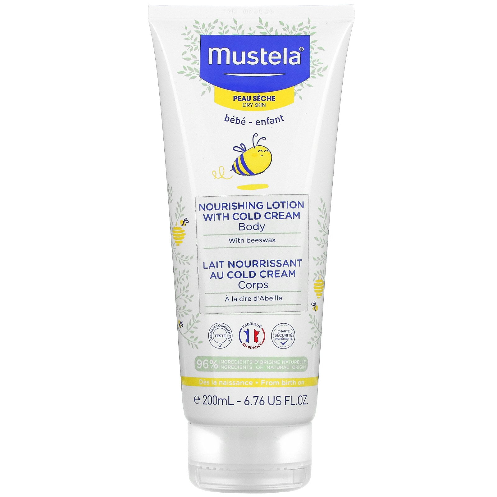 Baby, Nourishing Body Lotion with Cold Cream, For Dry Skin, 6.76 fl oz (200 ml), Mustela