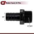 thumbnail image 4 of Conector de tubería recto de rosca macho BSPT de 1" con 5 abrazaderas, ajuste de barbilla de plástico de Unique Bargains de 5/16" 5/8"OD-3/4"BSPT, 4 of 7