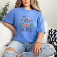 thumbnail image 2 of Go Where You Feel Most Alive, Bear in the Woods & Nature Adventure Art, Flo Blue Comfort Colors T-Shirt, Medium, 2 of 3