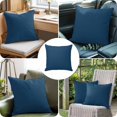thumbnail image 4 of Throw Pillow Covers 20x20 Inch, Pure Midnight Blue Decorative Pillow Cases for Couch Sofa Bed, Modern Solid Color Minimalist Art Cotton Linen Square Home Decor Pillowcases with Hidden Zipper, 4 of 6
