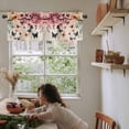 thumbnail image 5 of Flowers Butterfly Valances for Windows Farmhouse Kitchen Curtains Valances Rod Pocket Valance Curtains for Kitchen Windows Vintage Rustic Ombre Spring Floral Window Valances for Bathroom 54"x18", 5 of 6