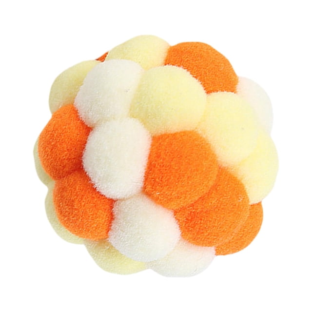 Bolas de Juguete para Gatos jinwen Juguetes Interactivos Suaves Naranja Amarillo Jinwen Bolas de canto de gato