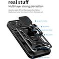 thumbnail image 4 of for Apple iPhone 15 Pro Max Case with Slide Camera Cover for Men, Military Grade Drop Phone Cover Case with Ring Kickstand for iPhone 15 Pro Max SJ Blue, 4 of 10