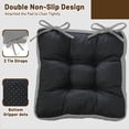 thumbnail image 4 of PYPUMSA Dinner Chair Cushions Set of 4, 15.5" x 15.5" Square Patio Cushions Patio Chairs Seat Pads Water-Resistant Patio Chair Cushions with Ties for Non-Slip Support, 4" Thick, Gray, 4 of 5