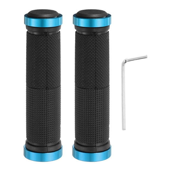 Uxcell Bike Handlebar Grips Double Lock On Non-Slip Bicycle Grips Fit 7/8" Handlebars for Mountain, Blue