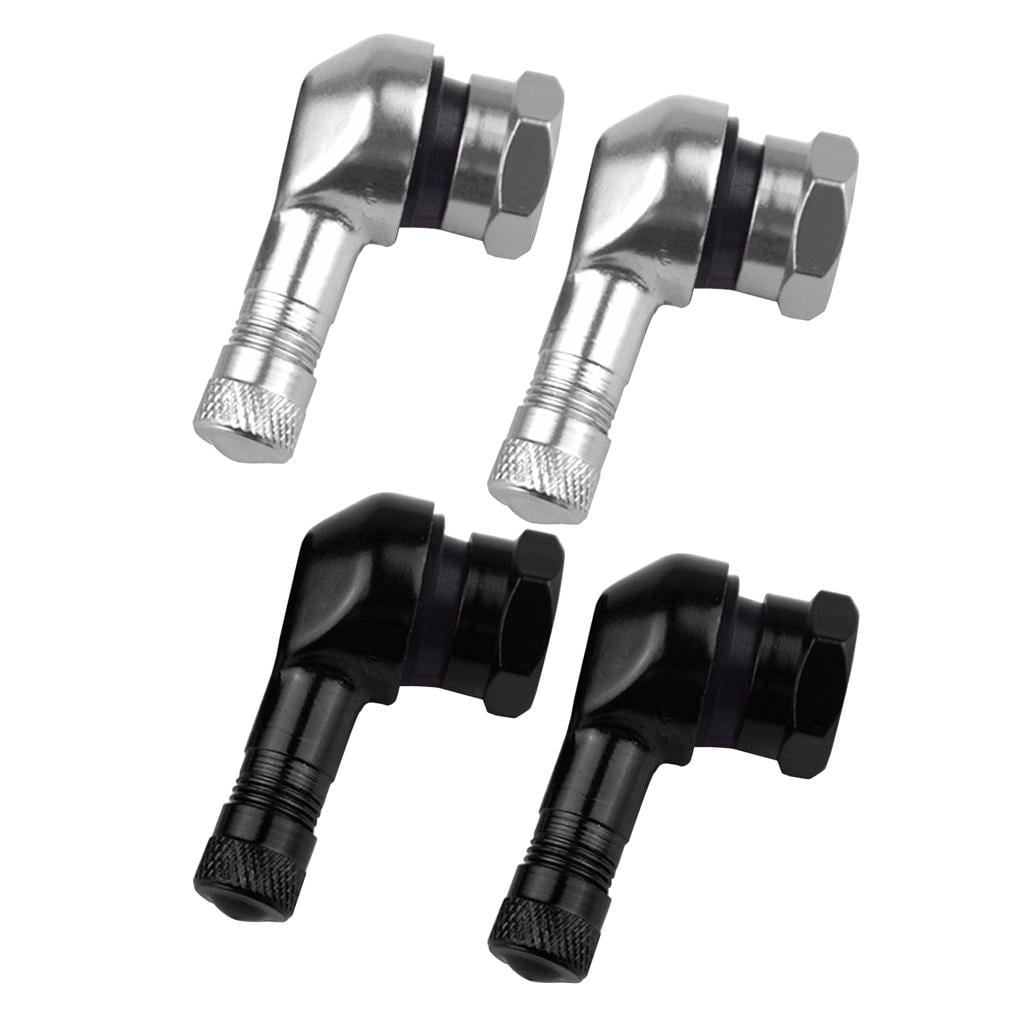 Pack of 4 silver metal valves universal wheel valves steel valve size 11.3 mm each 