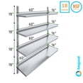thumbnail image 2 of AmGood 16 in. x 60 in. Four-Tier Metal Wall Mount Shelf | Staunless Steel Shelving for Commercial Kitchen, Closet, Garage, Pantry, etc, 2 of 8