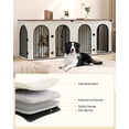 thumbnail image 5 of 86.6" Dog Crate Furniture for 2 Dogs, Heavy Duty Wooden Kennel with Divider & Cushion for Large Dogs, White Brown, 5 of 11