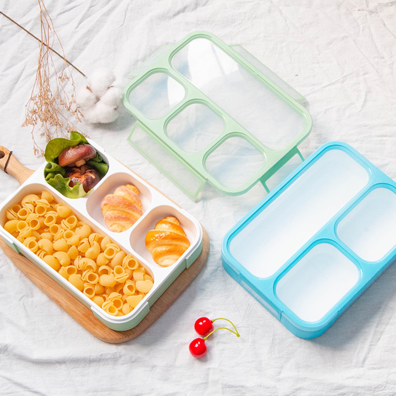 Seafei 1 Set 1000ml Bento Box Leak Proof Multi Grids Pp Good Sealing Food Container For Outdoor Walmart Com