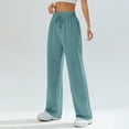 thumbnail image 4 of Hearthz Women's Wide Leg Sweatpants High Waist Baggy Flared Pants Drawstring Athletic Joggers Sweat Pants Mint Green,L, 4 of 6