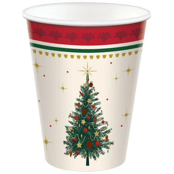 Elegant Christmas Evergreen 9 oz. Paper Cups 20 Per Pack