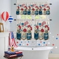 thumbnail image 4 of Independence Day Kitchen Curtains Valances 3 Piece Set, Red White Daisy Bottle Rod Pocket Tier Curtain and Valance Drapes for Small Window 36 Inch Length for Bedroom Cafe, 4 of 9