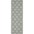 thumbnail image 1 of Unique Loom Outdoor Trellis Lattice Area Rug 2' x 6' Runner Blue/Gray, 1 of 1