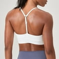 thumbnail image 4 of Smooth Sports Bras For Women Workout Tops Y Back Padded Yoga Bra Basic Wireless Bra,Color:White, 4 of 4