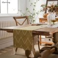 thumbnail image 1 of Gerring Nordic Jacquard Blue Table Runner Geometric Tassel Green Tea Table Flag Modern Elegant Table Runners For Dining Table, 1 of 7