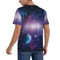 thumbnail image 2 of Zufioo Planets Stars And Galaxies1 Print Men's Baseball Short Sleeve, Moisture Wicking Button-Down Hip Hop Tee-X-Large, 2 of 7