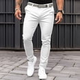 thumbnail image 2 of Men's Slim Fit Casual Pants Stretch Comfortable Lightweight Belted Drawstring Trousers for Everyday Wear Mens Beach Pants Trousers Vacation Cargo Pants, 2 of 7