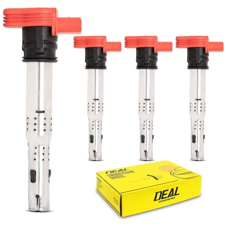 Pack of 4 New Ignition Coils Compatible With A4 A5 A6 A7 A8 Q5 SQ5 Q7 S4 S5 S6 S8 R8-VW Touareg-Panamera Cayenne 3.0L 3.2L V6 4.2L V8 5.2L V10 UF529