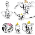thumbnail image 2 of Colgante de Dumbo de Plata de Ley 925 para mujer, abalorio compatible con pulsera Pandora Original, Herocross, disney, joyería artesanal, regalo de cuentas, 2 of 4